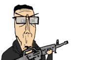 alfietheboorufag(user) assault_rifle black_hood black_jacket england flag:england glasses m16 meta:tagme op_is_a_retarded_lazy_faggot_for_not_tagging_his_own_shit rifle subvariant:euromutt variant:markiplier_soyjak // 990x637 // 21.4KB