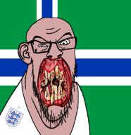 angry animal british distorted ear flag flag:south_uist flower glasses hair irl lion open_mouth plant rotten_teeth scotland south_uist soyjak stubble teeth united_kingdom variant:feraljak white_skin yellow_teeth you_were_one_i_ker // 1048x1081 // 268.1KB