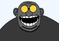 bald beard ear glasses grey_skin laughing open_mouth soot soot_colors soyjak_party stubble variant:soybotnik // 1216x851 // 27.4KB