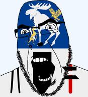 angry animal bird country county dog eagle elk flag flag:jamtland glasses hair jamtland looking_to_the_left open_mouth soyjak stubble sweden teeth thick_eyebrows transparent_background variant:cobson // 721x789 // 94.3KB