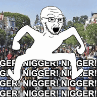 animated arm disneyland full_body glasses hand irl_background leg monkey_dance nigger open_mouth soyjak stubble text variant:soyak // 457x277 // 152.7KB