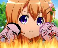 2soyjaks angry anime blood bloodshot_eyes burning crying ear fire glasses gochiusa hair hoto_cocoa mustache open_mouth pink_skin soyjak stubble tongue tranny variant:bernd variant:chudjak yellow_teeth // 771x640 // 565.3KB