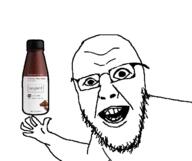 animated arm closed_mouth fist glasses open_mouth smile soy soyjak soylent soylent_(creamy_chocolate) stubble variant:yurjak // 620x520 // 651.1KB