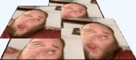 2019 3dgifmaker animated beard closed_mouth clothes distorted ext=gif fat fat_duel glasses irl open_mouth red_tshirt schizo soyboy subvariant:fatjak_irl tshirt variant:fatjak // 250x250 // 292.5KB