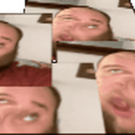 2019 3dgifmaker animated beard closed_mouth clothes distorted ext=gif fat fat_duel glasses irl open_mouth red_tshirt schizo soyboy subvariant:fatjak_irl tshirt variant:fatjak // 250x250 // 292.5KB