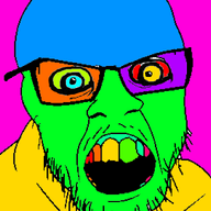 angry crazed glasses open_mouth soyjak stubble trend:colorjak variant:feraljak // 811x1049 // 149.1KB