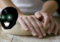 black_skin dough glowing glowing_eyes inverted irl_background open_mouth pun soyjak stubble subvariant:soyak_(crazed) thougher variant:soyak // 1024x719 // 605.7KB