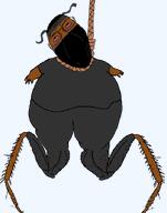 ack bloodshot_eyes brown_skin cockroach dunchenman_(user) fat hand handband hanging mask meta:namefags roach rope series:in_loving_memory_of_namefags suicide variant:bernd // 552x703 // 87.8KB