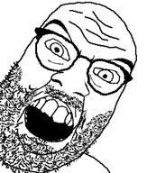 angry glasses merge mustache open_mouth soyjak stubble variant:feraljak variant:its_out_get_in_here // 500x590 // 30.7KB