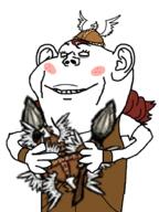 arm blush cheeks closed_mouth clothes don't_starve ear freckles hair hand holding_object red_hair smile soyjak variant:impish_soyak_ears video_game viking wigfrid_(don't_starve) // 676x899 // 293.3KB