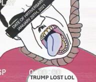 TRUMP_LOST_LMAO ack censor_bar hrt rope shouldve_voted_for_bernie_when_you_had_the_chance tongue_out variant:chudjak vhs // 1116x960 // 1.7MB