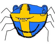 arachnid arm bug country cross ear flag multiple_eyes smile soyjak spider stubble sweden variant:impish_soyak_ears // 800x653 // 85.2KB