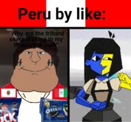 PeruviAryan angel angel_zuck artist:janzyalgo aryan aryan_chad bag based blue_skin brand brown_skin cereal dark_hair ena eyes_blue flag:peru flag:pucallpa flag:ucayali hair halo inca irl_background kenny_the_rabbit_studios logo luigi machu_picchu mario meta:tagme meximutt nazism nintendo nintendo_switch oreo package peruvian serrano text video_game wing yellow_skin // 452x421 // 188.2KB