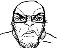 angry distorted eyebrows glasses punisher_face stubble variant:markiplier_soyjak white_background // 230x195 // 40.3KB