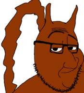 animal arm ear full_body glasses hand leg mustache smile smug soyjak squirrel subvariant:feralsquirrel tail variant:smugjak // 912x1000 // 15.1KB