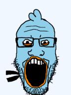 angry_birds glasses open_mouth soyjak stubble variant:markiplier_soyjak video_game // 600x800 // 16.7KB