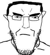 angry closed_mouth ear glasses hair merge soyjak stubble subvariant:chudjak_front variant:chudjak variant:markiplier_soyjak // 600x661 // 24.9KB