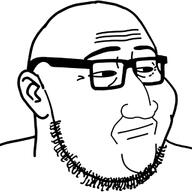 closed_mouth eyebrows glasses meta:ai_generated meta:tagme smile smug soyjak stubble variant:smugjak // 1024x1024 // 93.4KB