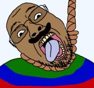 ack brown_skin caucasus dagestan flag:dagestan glasses lezgistan mustache open_mouth rope shitskin teeth tongue // 768x719 // 73.5KB