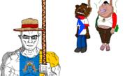 2soyjaks ack aryan bloodshot_eyes canary_islands canary_islands_vs_puerto_rico canary_vs_rico clothes full_body hanging hat holding_object holding_rope mexico negro puerto_rico rope subvariant:muscular_chud tyrone variant:chudjak variant:meximutt // 2656x1511 // 768.8KB