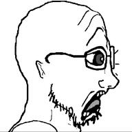 ear glasses grey_eyes looking_to_the_right nose shocked shoulder side_profile side_view stubble subvariant:doctos subvariant:doctos_side teeth tongue variant:soyak // 600x600 // 23.6KB