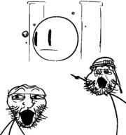 2soyjaks closed_mouth forever_alone glasses helmet neutral pointing rage_comic soy_parody soyjak stickman stubble trollface variant:two_pointing_soyjaks // 631x672 // 18.1KB