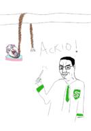 2soyjaks accio ack arm bloodshot_eyes closed_mouth clothes crying dead flag glasses hair hand hanging harry_potter hogwarts_legacy holding_object mustache necktie open_mouth pun purple_hair rope slytherin smile smug soyjak stubble suicide text tongue tranny variant:bernd variant:chudjak wand yellow_teeth // 1080x1551 // 266.7KB