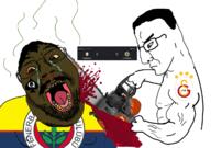 buff chainsaw chud fenerbahce football galatasaray glasses holding_chainsaw holding_object rotten_teeth soyjak subvariant:chainsaw_bernd superlig turkiye variant:bernd // 1238x872 // 542.1KB