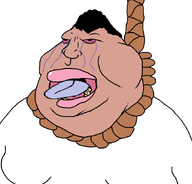 ack bloodshot_eyes brown_skin crying fat gynaecomastia hair hanging meximutt noose obese open_mouth rope snake soyjak suicide teeth template tongue transparent_background variant:meximutt water yellow_teeth // 888x849 // 42.2KB