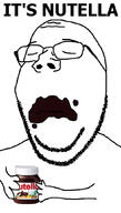 arm chocolate closed_eyes closed_mouth frown glasses hand holding_object its_over nutella soyjak stubble subvariant:wholesome_soyjak text variant:gapejak // 600x1053 // 156.0KB