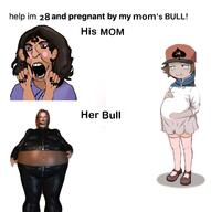 belt brown_hair clothes cuck earring fishnet hat hilbert_(pokemon) inflation_fetish meta:pornographic_content nose_piercing open_mouth pokemon pokemon_bw pregnant purple_shirt smug subvariant:slutson taylor_st.claire variant:cobson woman // 1316x1325 // 551.8KB