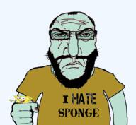 beard blue_skin closed_mouth glasses holding_object spongebob_squarepants squidward subvariant:science_lover variant:markiplier_soyjak yellow_clothes // 1017x935 // 285.1KB