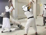 artifact beard bloodshot_eyes clothes crying glasses hair iraq irl_background isis islamic_state open_mouth smile smug text variant:chudjak variant:cobson variant:gapejak // 1125x868 // 173.0KB