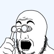 binoculars double_chin open_mouth soyjak stubble template transparent_background variant:binocularjak // 700x700 // 51.5KB