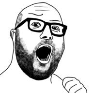 confused ear glasses hand open_mouth soyjak stubble variant:hot_sauce // 1024x1024 // 377.6KB