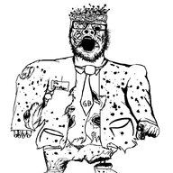 arm clothes corpse dead decomposed doctor dr_soyberg full_body glasses hand horror jacket leg necktie open_mouth pointing pointing_at_viewer soyjak stubble variant:a24_slowburn_soyjak // 1454x1520 // 437.6KB