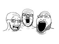 3soyjaks beard glasses open_mouth soy soyjak soyjaks stubble trio variant:a24_slowburn_soyjak variant:markiplier_soyjak2 variant:soyak // 1000x750 // 20.9KB