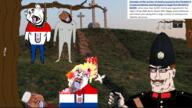 beard beheaded blood bosnia bosnian brain brown_skin chetnik christian_cross clothes cross crying cyrillic_text decapitated fist flag flag:chetnik flag:croatia flag:croatia_ustasha glasses hang hanged hanging hat hill holding_gun irl_background islam islamic lynching military_hat military_uniform multiple_soyjaks red_eyes serb serbia serbian shoot shot skull stubble subvariant:perceptive_chud tree ustasha variant:bernd variant:chudjak variant:gapejak variant:impish_soyak_ears white_skin // 1106x624 // 1.4MB