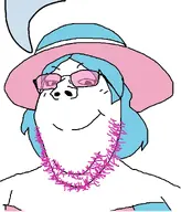 beard blue_hair clothes glasses hat long_hair pink_hair speech_bubble subvariant:gapejak_female sunglasses tranny troon variant:gapejak // 940x1100 // 305.2KB