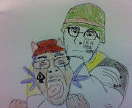 bloodshot_eyes brown_skin choke_hold jimbo_(namefag) literal_who meta:namefags namefag_drama namefags snakestepoalgo-(user) snca traditional_media variant:benrd variant:cobson // 875x720 // 660.1KB