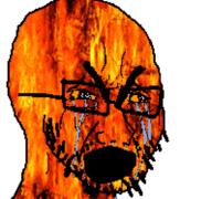 animated bloodshot_eyes burning crying ext=gif fire glasses open_mouth orange_eyes seethe seething series:elementjaks soyjak stubble template thick_eyebrows variant:cryboy_soyjak // 540x506 // 3.2MB