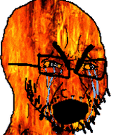 animated bloodshot_eyes burning crying ext=gif fire glasses open_mouth orange_eyes seethe seething series:elementjaks soyjak stubble thick_eyebrows variant:cryboy_soyjak // 540x506 // 3.2MB