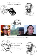 atheistcuck beard bible concerned ear fedora glasses jewish_nose kike nas:merchant soyjak text trollface variant:soyak // 1125x1569 // 308.8KB