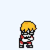 animated black_shirt ext=gif glasses meta:not_oc nate pixel_art pose soyjak soyteen variant:soyak yellow_hair // 200x200 // 13.1KB