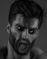 beard buff ear grey_skin hair irl looking_at_you nas:gigachad oh_my_god_she_is_so_attractive open_mouth