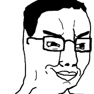 alternate animated glasses hair handsome smile smug soyjak transformation variant:chudjak // 645x770 // 16.5KB