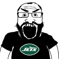 angry balding beard black_shirt careless clothes enthusiast glasses hair logo national_football_league new_york_jets nfl open_mouth shit_nobody_cares_about shit_nobody_cares_about_enthusiast shitnobodycaresabout snca soyjak subvariant:science_lover text tshirt variant:markiplier_soyjak white_text // 800x789 // 109.1KB