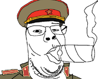 aliased bald cigar clothes comically_large glasses hat kgb kolyma kuz lips raised_eyebrow smoke smoking smug soviet_union stubble transparent_background variant:suckinjak // 640x518 // 55.3KB