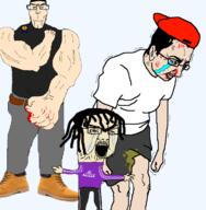 adidas angry arm baseball_cap beaten blood blue_eyes boot bruise chud clothes crying fred_durst glasses hair hand jeans jonathan_davis korn limp_bizkit muscles nazism nine_inch_nails piss redraw ripoff seething shaking subvariant:euroaryan subvariant:euromutt trend:aryan trent_reznor tshirt variant:chudjak variant:markiplier_soyjak vein // 697x712 // 155.3KB