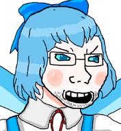 anime blue_eyes blue_hair blue_sclera cirno ribbon touhou variant:soyak video_game // 624x675 // 135.0KB